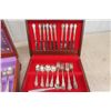 Image 3 : 2 Wooden Chests of Cutlery- 44 pcs Modern Rose, 58 pcs Oneida