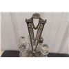 Image 2 : Vintage Silverplate 6 Bottle Fancy Condiment Set - Etched Glass