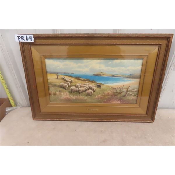 Tom Rowden Original Water Color Framed 14.5