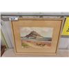 Image 1 : Frank Neville Water Color Landscape St. Michael's Mountain, Cornwall 19.25" x 23.25" 