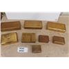 Image 1 : 8 Brass Cigar / Cigarette Humidor Cases - 3 Largest 2" x 5" X 10" 