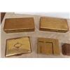 Image 2 : 8 Brass Cigar / Cigarette Humidor Cases - 3 Largest 2" x 5" X 10" 