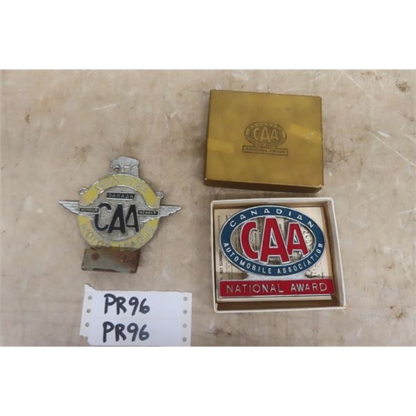 CAA Manitoba Motor League Car Emblem, CAA National Award Car Emblem New in Box 