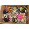 Image 5 : Box Lot of Assorted Costume Jewelry ; Necklaces, Brooches, Bracelets, Hair Clips, Earrings