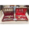 Image 1 : 2 Wooden Chests with Cutlery ; 62 pcs Community, 82 pcs Grosvenor Community 1931