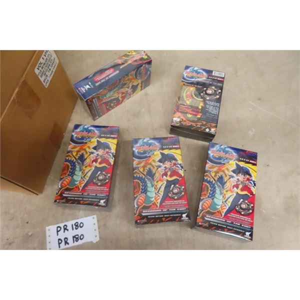 Beyblade G Revolution Let it Rip Beginning of the End VHS + Top Parts Sealed - Lot of 25 