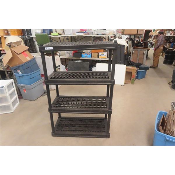 4 Tier Black Plastic Shelf 17" x 35" x 54" 