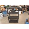 Image 1 : 4 Tier Black Plastic Shelf 17" x 35" x 54" 