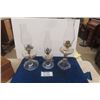Image 1 : 3 Vintage Coal Oil Lamps - 1 Has Finger Loop