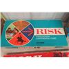 Image 2 : 2 Risk Boardgames, Marx Mountain House Chalet Toy in Box, Aquagrip Gravidee Water Rocket Toy in Box