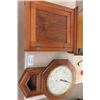 Image 1 : New Haven Wall Clock - Needs Repair Wooden Wall Cabinet 18" x 21.5"