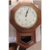 Image 2 : New Haven Wall Clock - Needs Repair Wooden Wall Cabinet 18" x 21.5"
