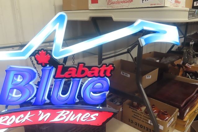 Labatt Blue Neon Sign - Guitar Shaped