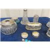 Image 3 : Antique Sterling Silver Hair Receiver, 6 Dresser Jars, Pill Pendant witu Mirror, 3 Perfume Bottles +