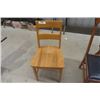 Image 2 : 3 Vintage Wooden Chairs-1 with Upholstered Seat