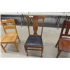 Image 3 : 3 Vintage Wooden Chairs-1 with Upholstered Seat
