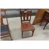 Image 4 : 3 Vintage Wooden Chairs-1 with Upholstered Seat