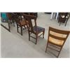 Image 5 : 3 Vintage Wooden Chairs-1 with Upholstered Seat