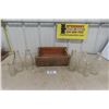 Image 1 : 5 Milk Bottles, 2 Cream Bottles, Wooden Crescent Creamery Box