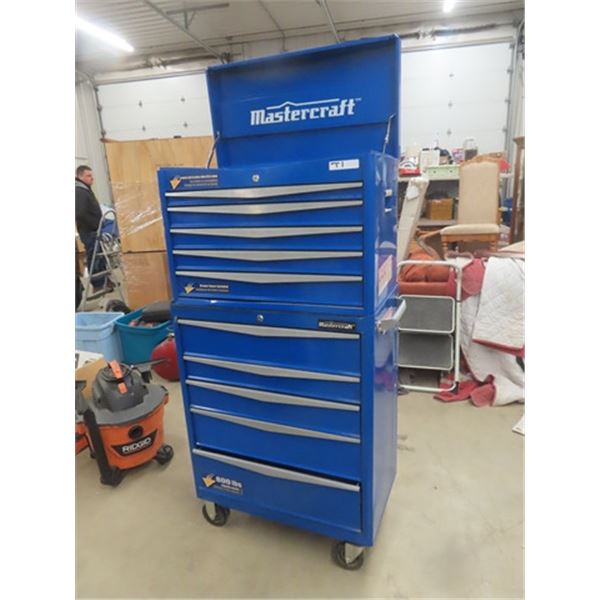 Mastercraft Chest Tool Box + Cabinet Combo - 10 Drawers, on Casters, with Keys 18"×30.5"×61"