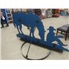 Image 4 : Metal + Wood Art- Cowboy with Horse on Large Base 51"×90"