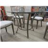 Image 2 : Wrought Iron + Glass Table 30"×41" with 4 Chairs