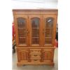 Image 2 : Oak Dining Room Suite : China Cabinet 18"×58"×79", Table 30"×44" plus 18" Leaf & 4 Chairs