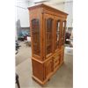 Image 3 : Oak Dining Room Suite : China Cabinet 18"×58"×79", Table 30"×44" plus 18" Leaf & 4 Chairs