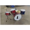 Image 1 : Small Children's Drum Kit 6pc Set - Has Coca-Cola Decal on Floor Drum