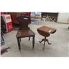 Image 1 : Fancy Antique Chair with Small Drop LEaf Table 15" x 20" x 23" 