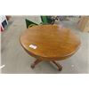 Image 1 : 44" Diameter Quarter Cut Oak Pedestal Dining Room Table 28" Tall