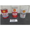 Image 1 : 3 Shell Oil Tins: Rotella S, X-100, Aeroshell - All Full of Contents: 1 Litre, 1 Quart