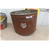 Image 2 : Beatty Copper Tub 15" t by 22"w + Galvanized Pail with Nice Label