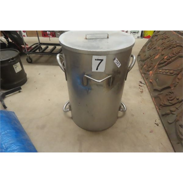 Stainless Large Pot/ Container with Lid 20  w by 29  t