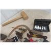 Image 2 : Odds n Ends of Tools: Wood Plane, Hole Saw, Aluminum Pipe Wrench, Tree Pruner Head, Clamp plus more