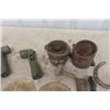 Image 2 : Military Flashlights, Metal Coat of Arms Emblem, Brass Sprayer, Musical Cymbal plus more 