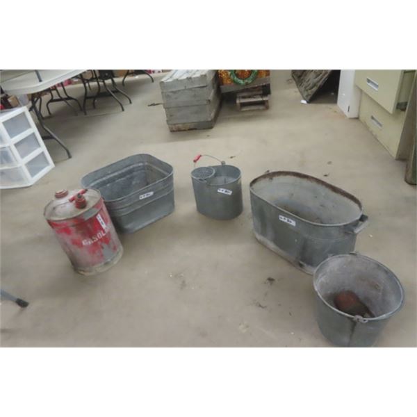 Galvanized Tub, Pail, Mop Pail, Gas Can