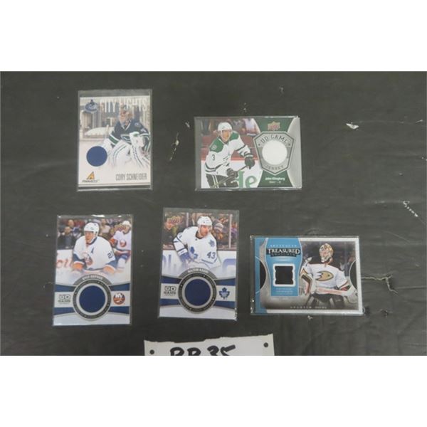 5 Upper Deck JErsey Cards; Anderson, Klingberg, Shneider, Kadri, Okposo