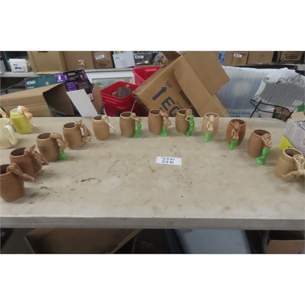 12 Vintage Risque Nudie Girls / Mermaid Cups - Several Different Poses