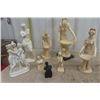 Image 1 : 8 Assorted Topless Figures, Ornaments - Ancient Greece Themed - Ivorex Type Material