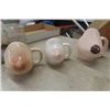 Image 2 : 6 Ceramic Gag Boob Sipper Cups / Mugs + 2 Other Risque Mugs