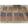 Image 1 : Lot of 10 Vintage Snowman Potato Sacks - 100 lbs - North Dakota