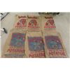 Image 1 : 3 Snowman Potato Sacks + 3 Northern Chief Potato Sacks - 100lbs Burlap Sacks - North Dakota