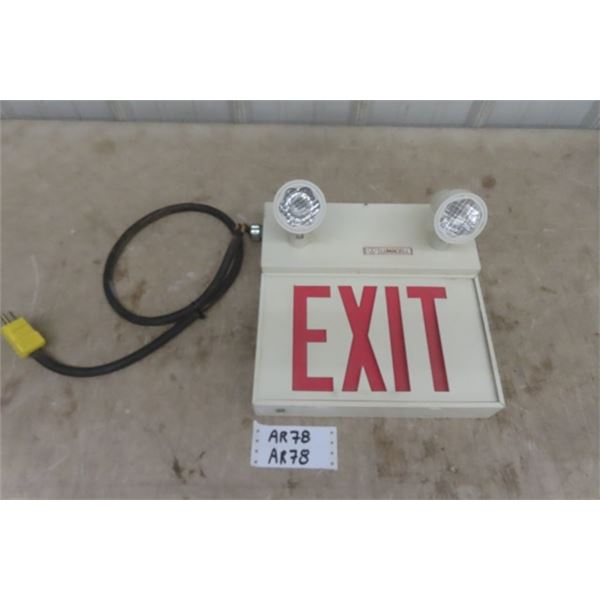 Luma Cell Exit Sign with 2 Emergency Lights 2.5" x12"x 12"