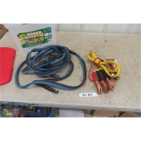 2 Pairs of Jumper Cables - Heavy Duty Pair with Weird End