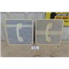 Image 1 : 2 New Old Stock Telephone Signs - Have Masking Paper on Them ; 1 Is Flange Sign - 