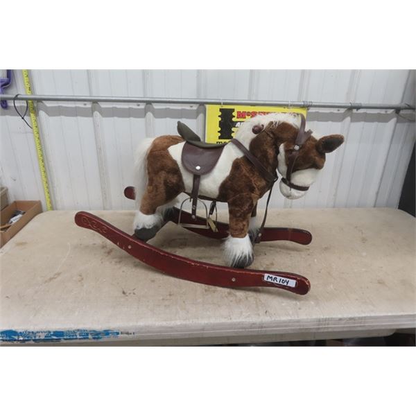 Children's Wood + Plush Horse Rocker