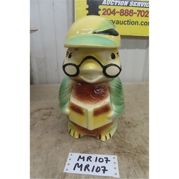 Bird with Glasses + Book Cookie Jar