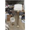 Image 1 : Floor Lamp + Matching Table Lamp with Shades - Floor Lamp is 65" Tall 