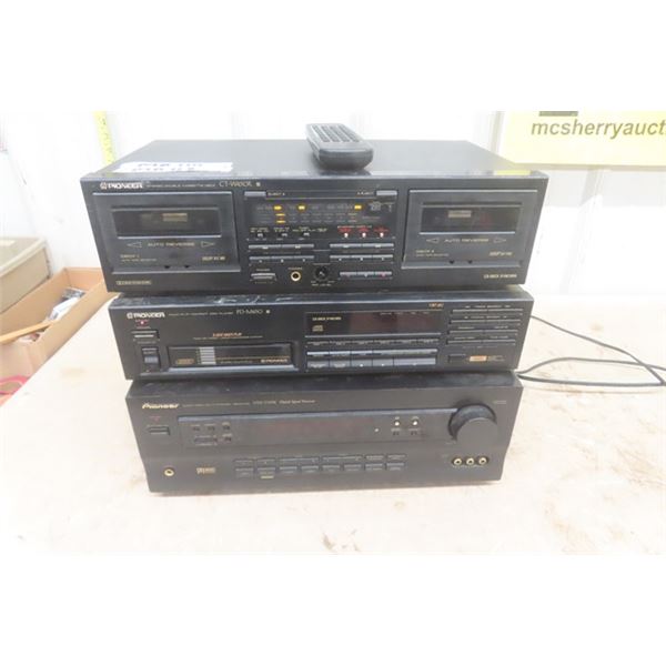 Pioneer; Receiver, CD Player, Dual Cassette Deck - All Power Up 